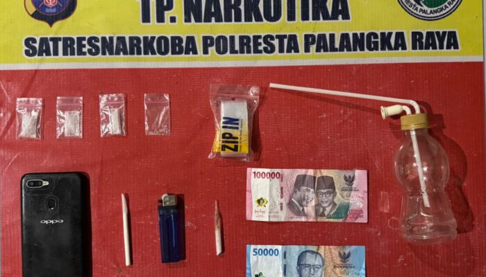 Polisi Ringkus Terduga Pengedar Shabu di Pahandut Seberang, Sita Empat Paket Narkotika