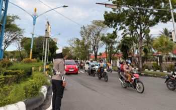 Satlantas Palangka Raya Siaga Sejak Subuh, Kawal Mobilitas Warga di Titik-Titik Rawan Macet