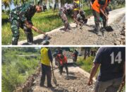 TMMD Reguler Ke-129 Percepat Peningkatan Jalan Desa Bandaraya, Warga Ikut Bergotong Royong