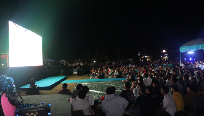 Meriah! Ribuan Warga Nobar Final Argentina vs Spanyol di Mapolda Kalteng